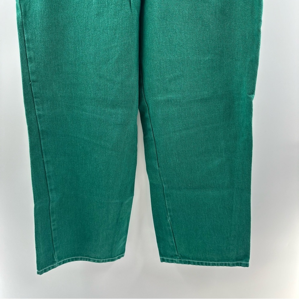 RSQ Emerald Green High Rise Wide Leg Dad Jeans Size Large 100% Cotton - Picture 3 of 6